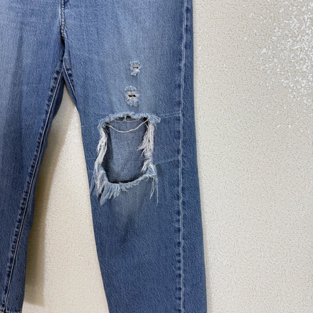 Levi’s Premium Ribcage Straight Ankle Jeans Women’s 31 High Rise Distressed Blue - Picture 12 of 14
